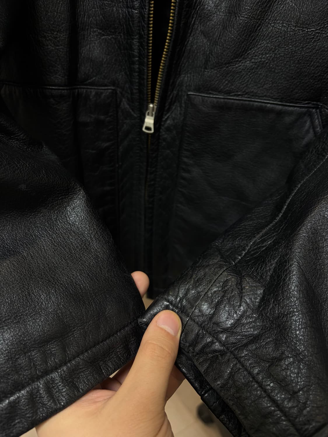 (100) NII 소가죽 후드 레더 자켓 상품이미지9