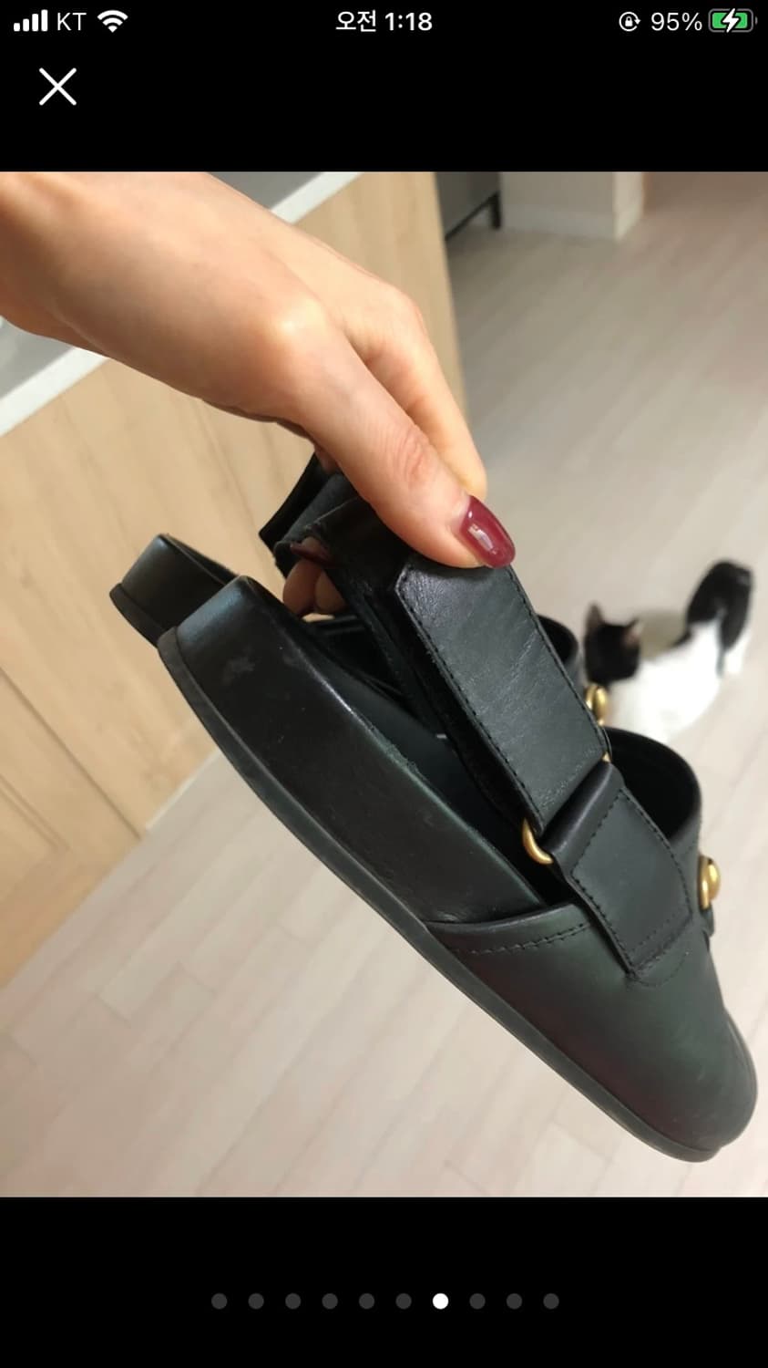 구찌 블랙 가죽 홀스빗 뮬 샌들(정품) 상품이미지9