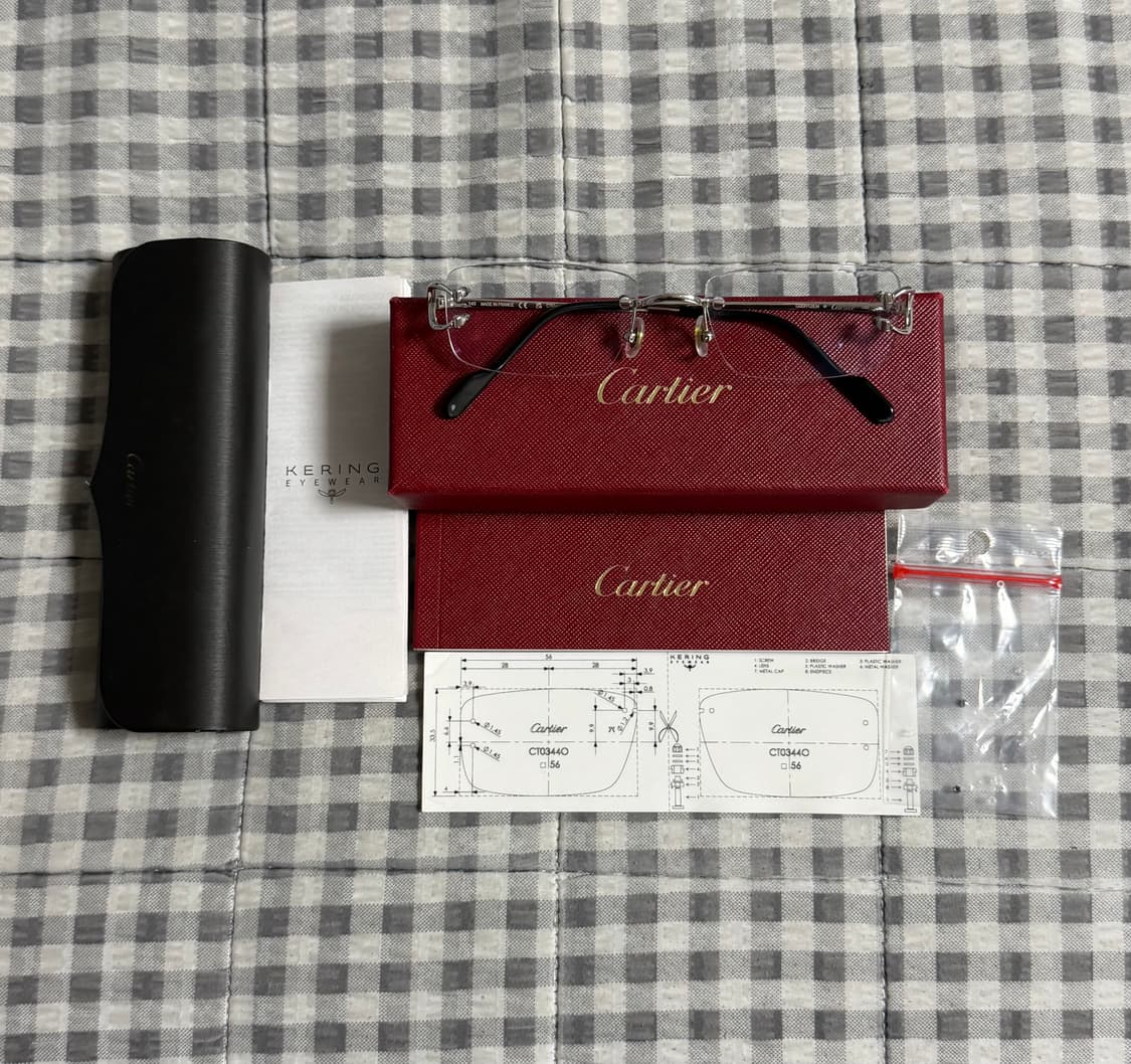 (OS) Cartier 까르띠에 C 데코 무테 안경 은장 상품이미지2