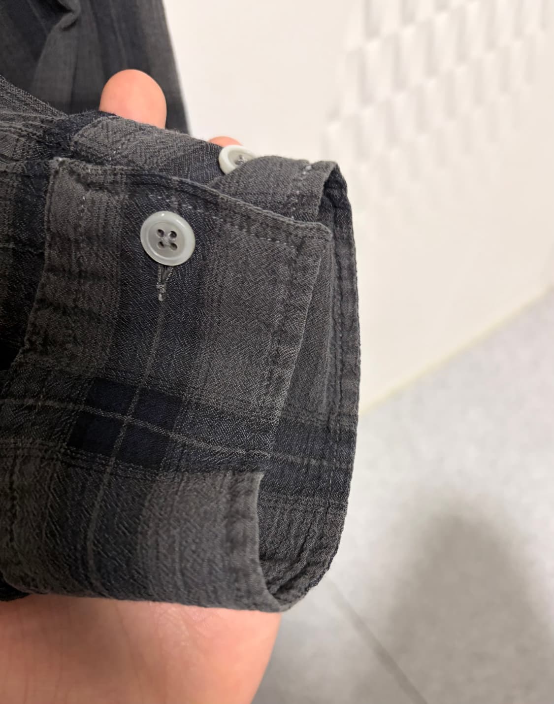 해칭룸 OverDyed check shirts charcoal 상품이미지5