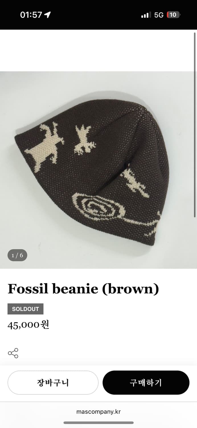 Mascompany fossil beanie brown 상품이미지1