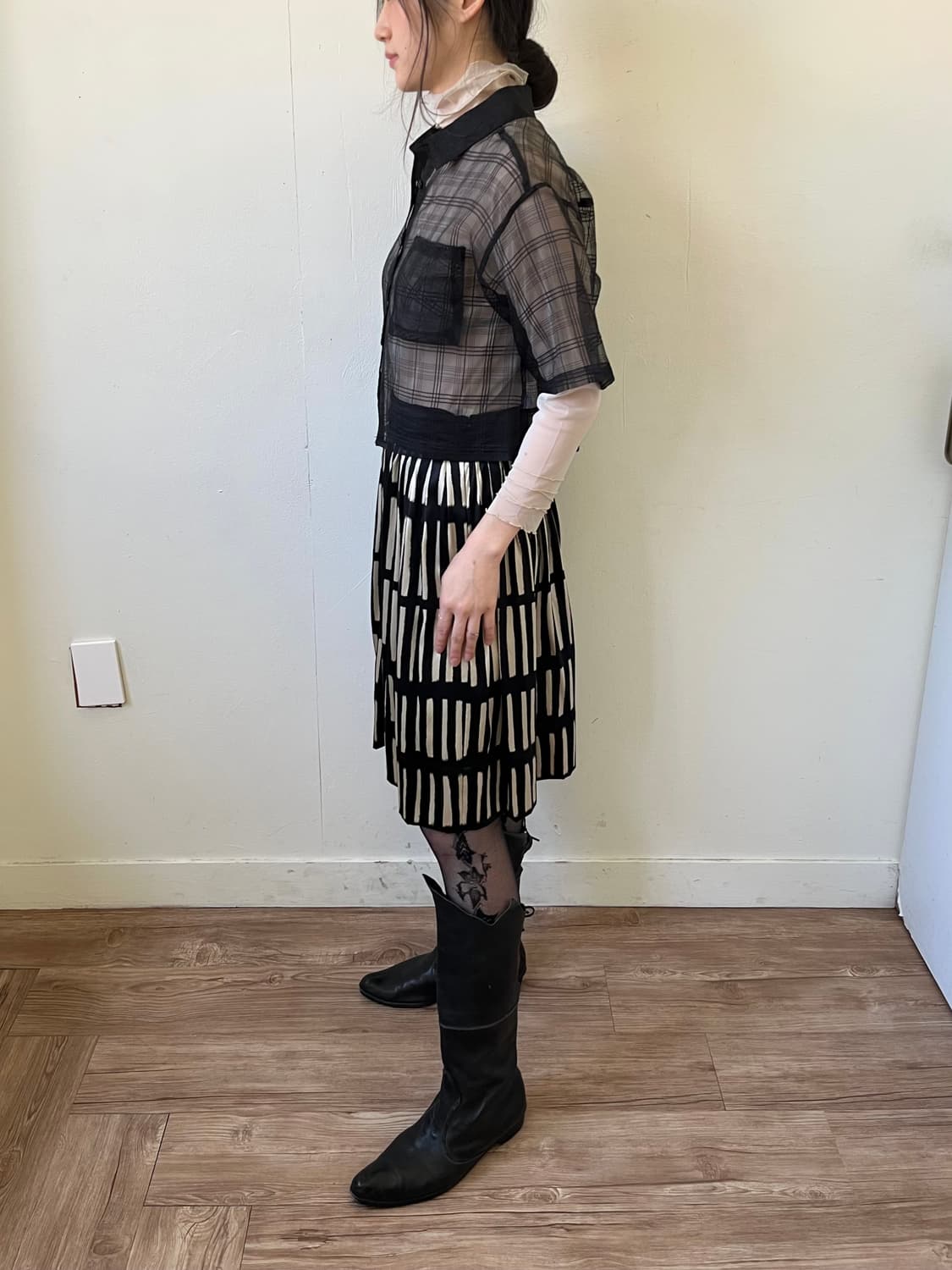 DKNY 패턴 실크 스커트 상품이미지8