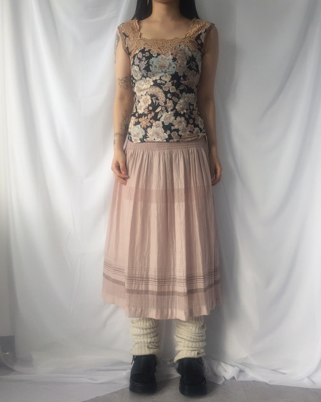 flower pattern lace sleeveless 상품이미지1