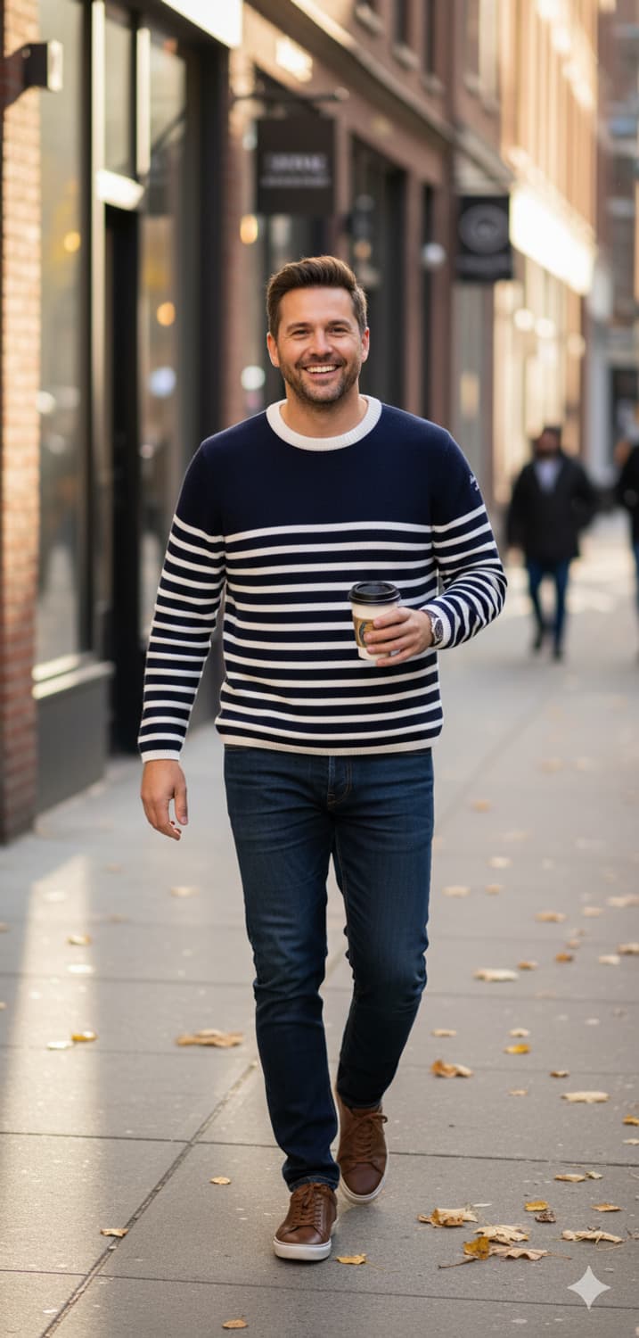 Hardy Amies 스트라이프 니트 M (L~XL가능) 상품이미지2