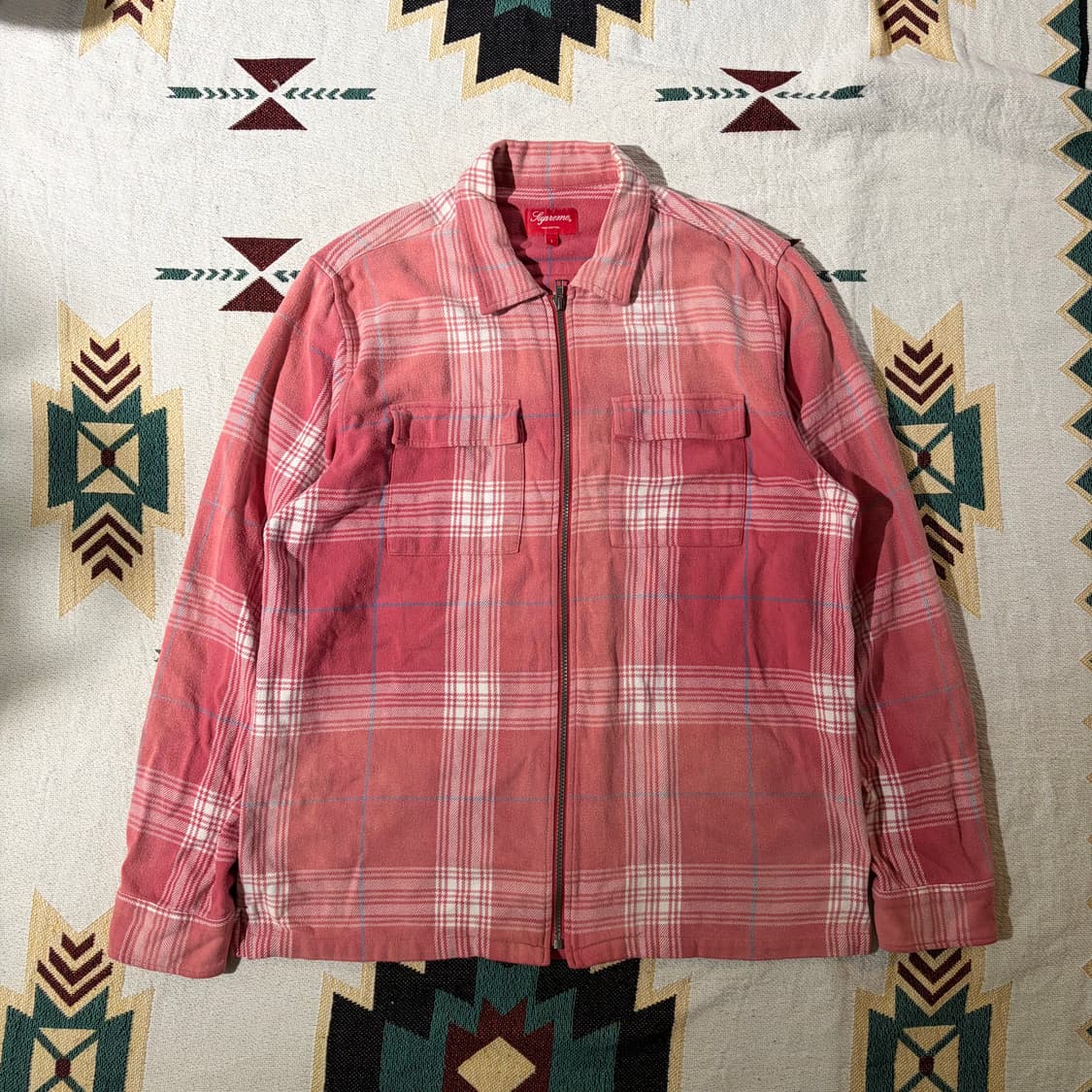 17ss Supreme Faded Plaid Flannel Zip up 상품이미지1