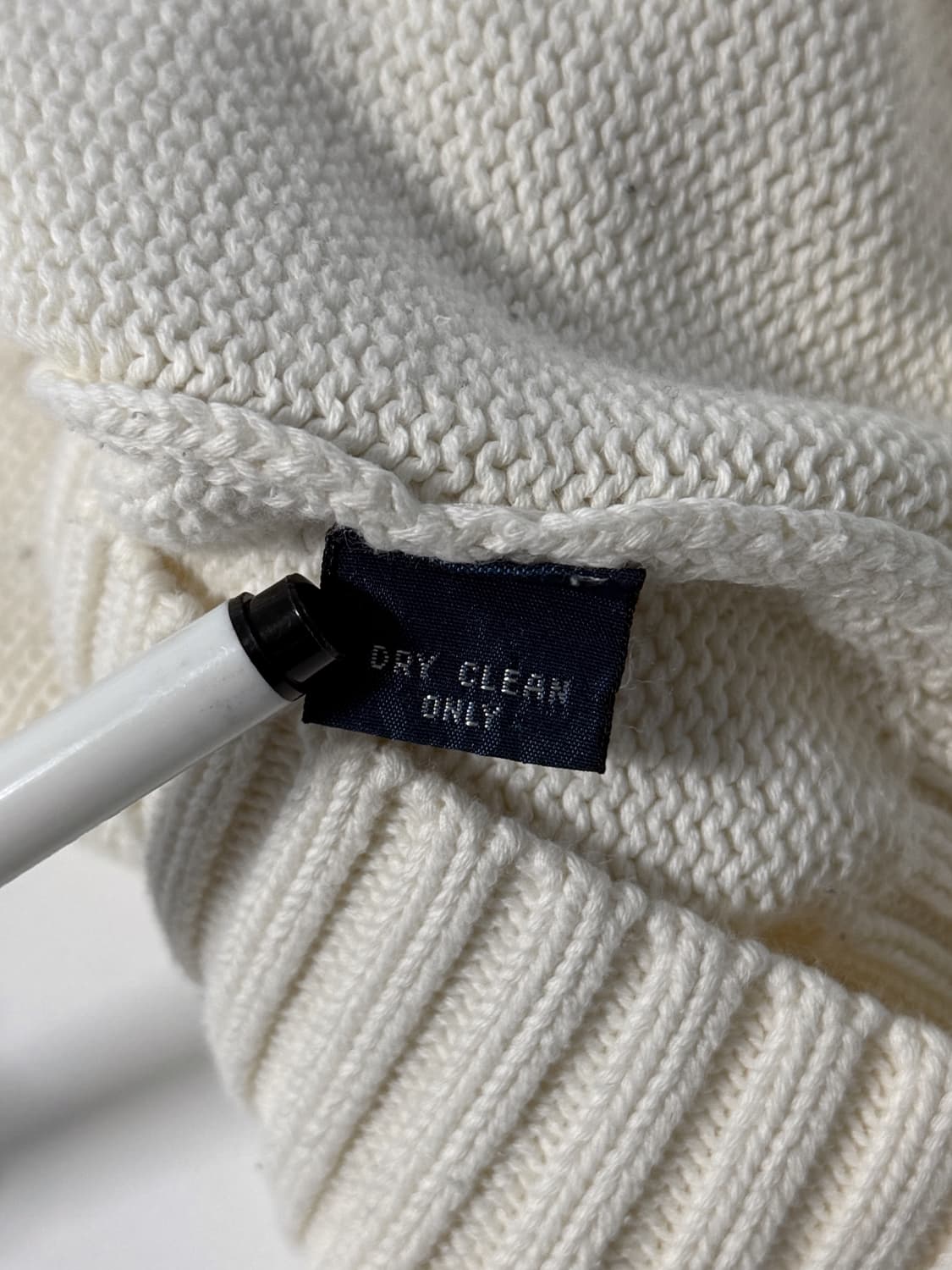 폴로 랄프로렌 루즈핏 00‘s 화이트 코튼 배색 폴라 니트  상품이미지5