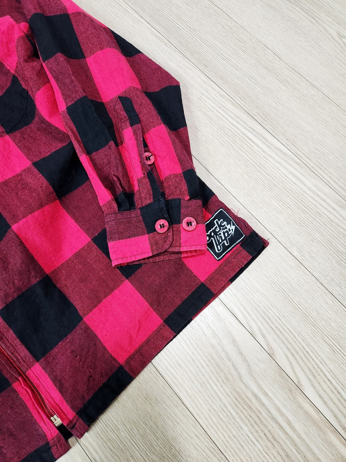 backflip 레드 체크 짚업 셔츠 상품이미지3