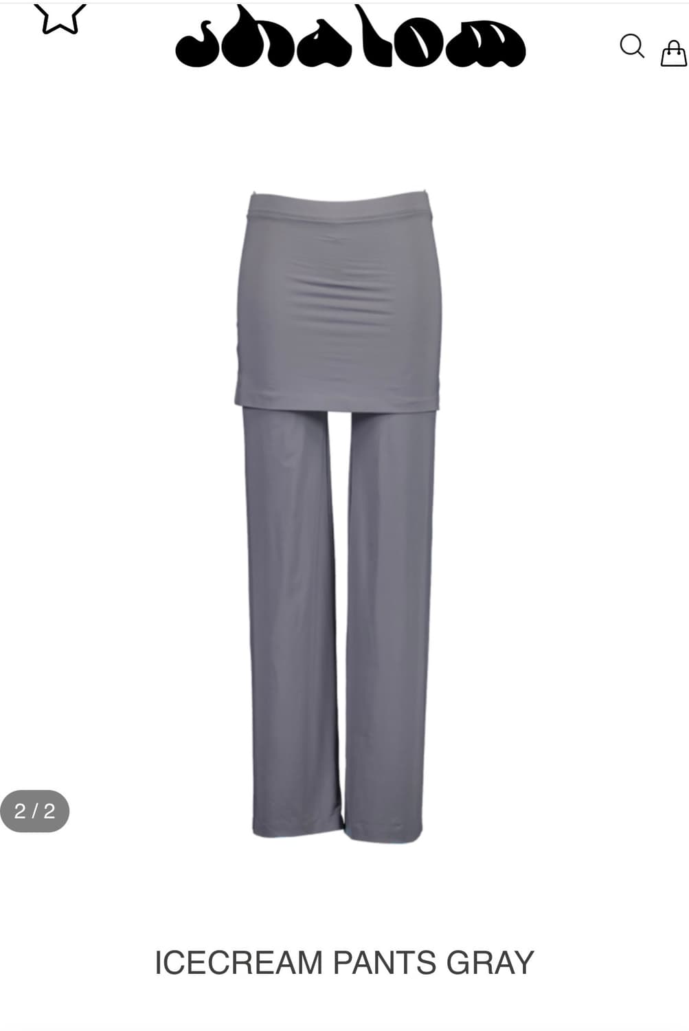 샬롬클럽 icecream pants gray 치마바지 레깅스 상품이미지1