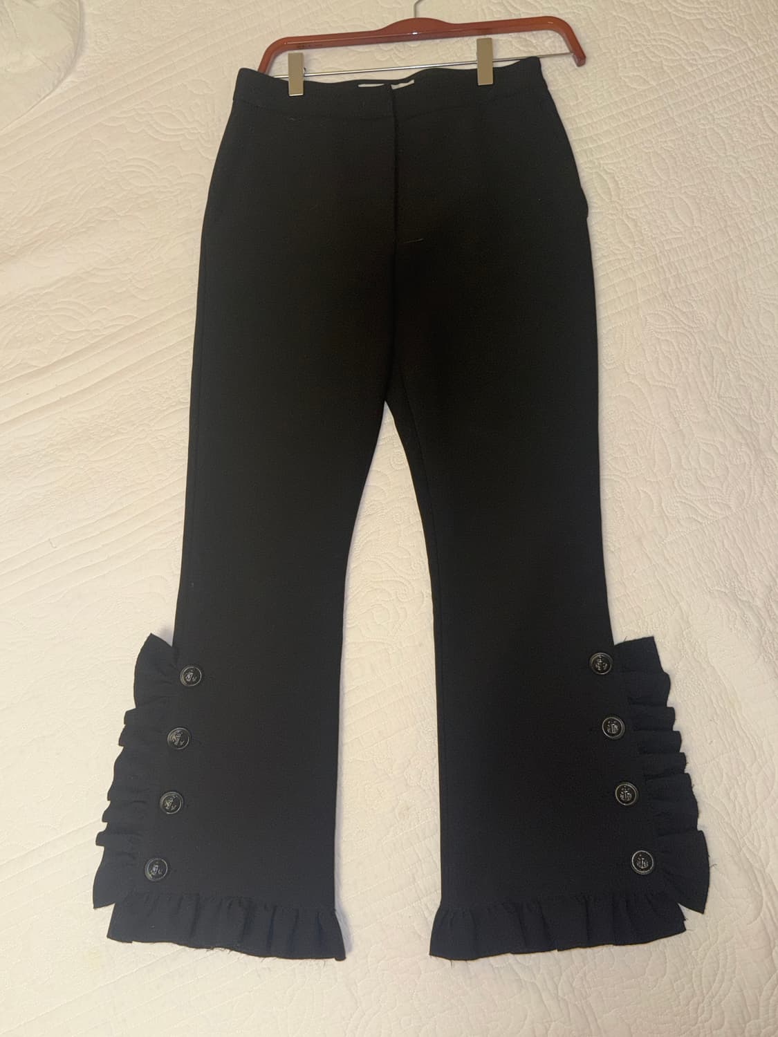 Msgm 러플 셔링 버튼 슬랙스 바지 블랙 이탈리아 55사이즈 상품이미지5