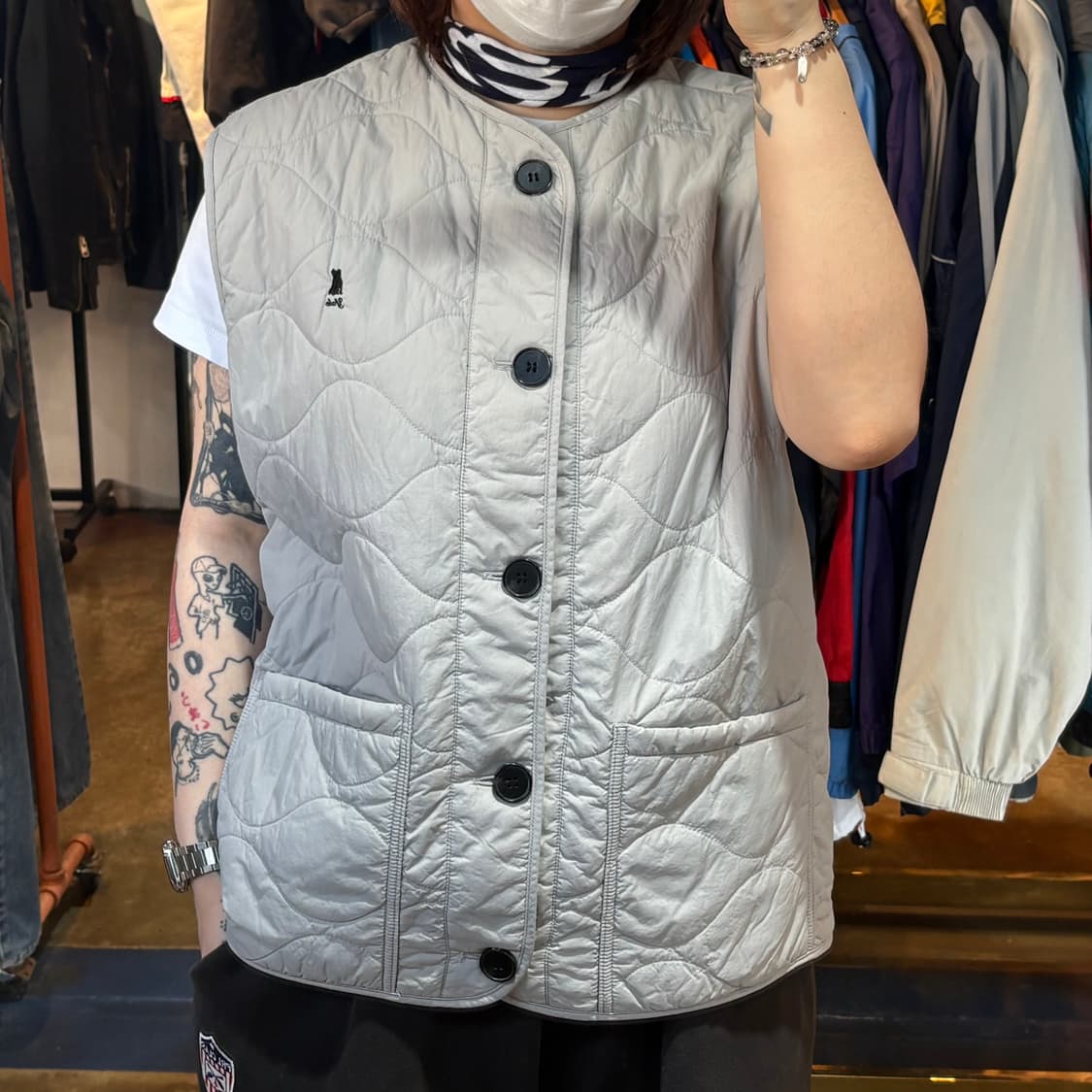 예일 그레이 퀼팅 베스트 상품이미지1