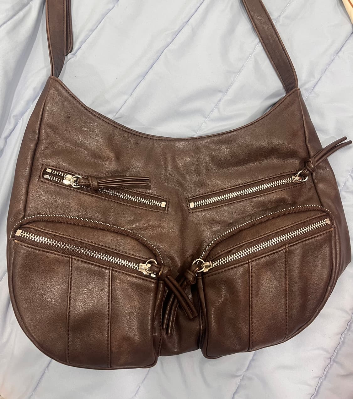 아더템포 arco 워싱 브라운 숄더백 상품이미지1