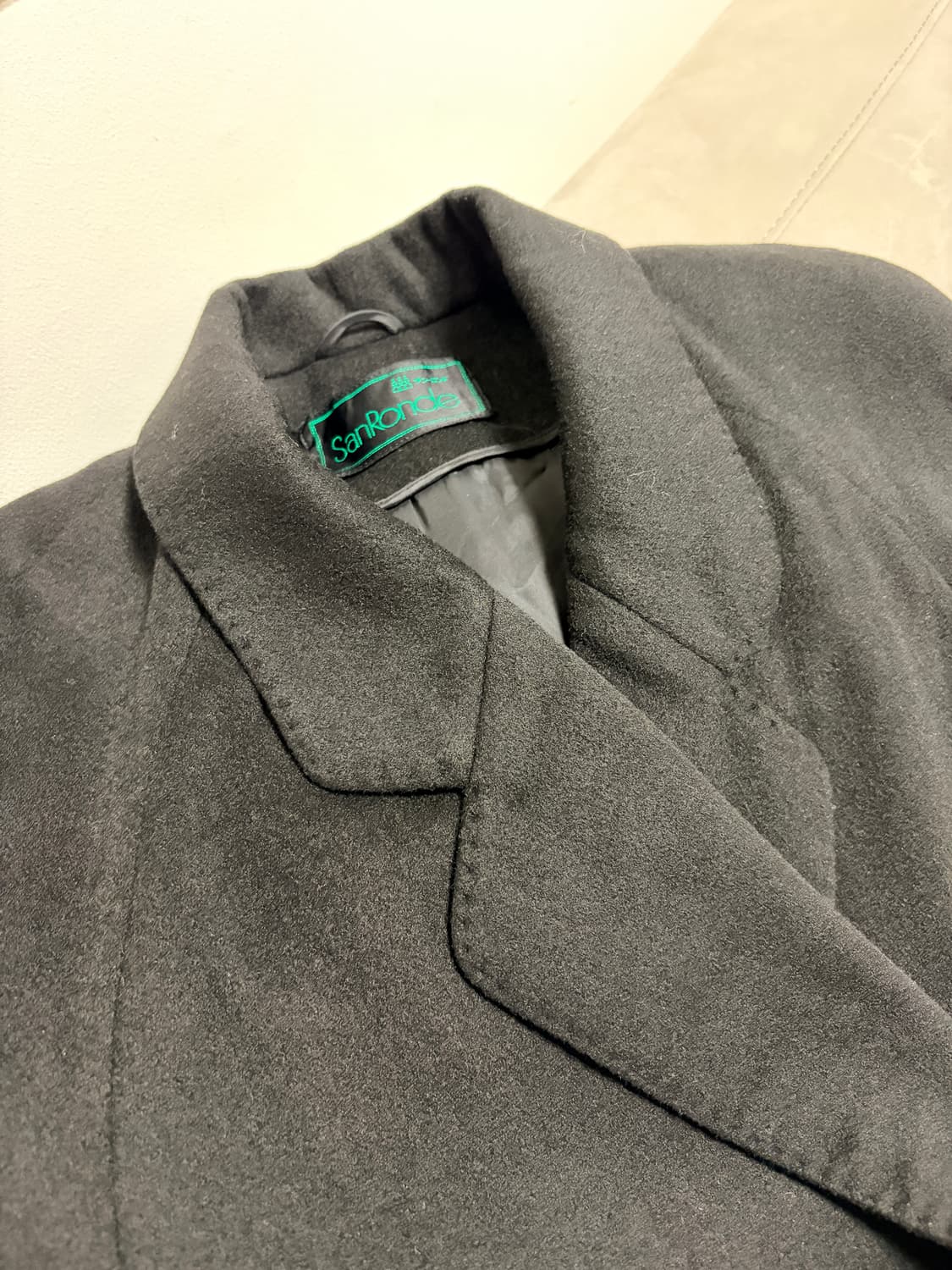 캐시미어 100% 핸드메이드 더블 롱코트 블랙 상품이미지4