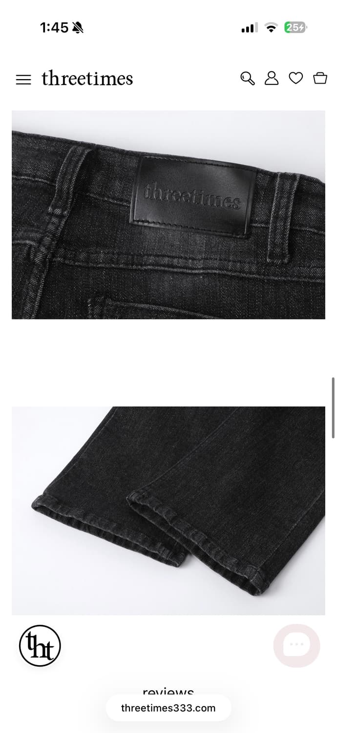 쓰리타임즈 부츠컷 데님 팬츠 블랙 흑청 m 상품이미지5