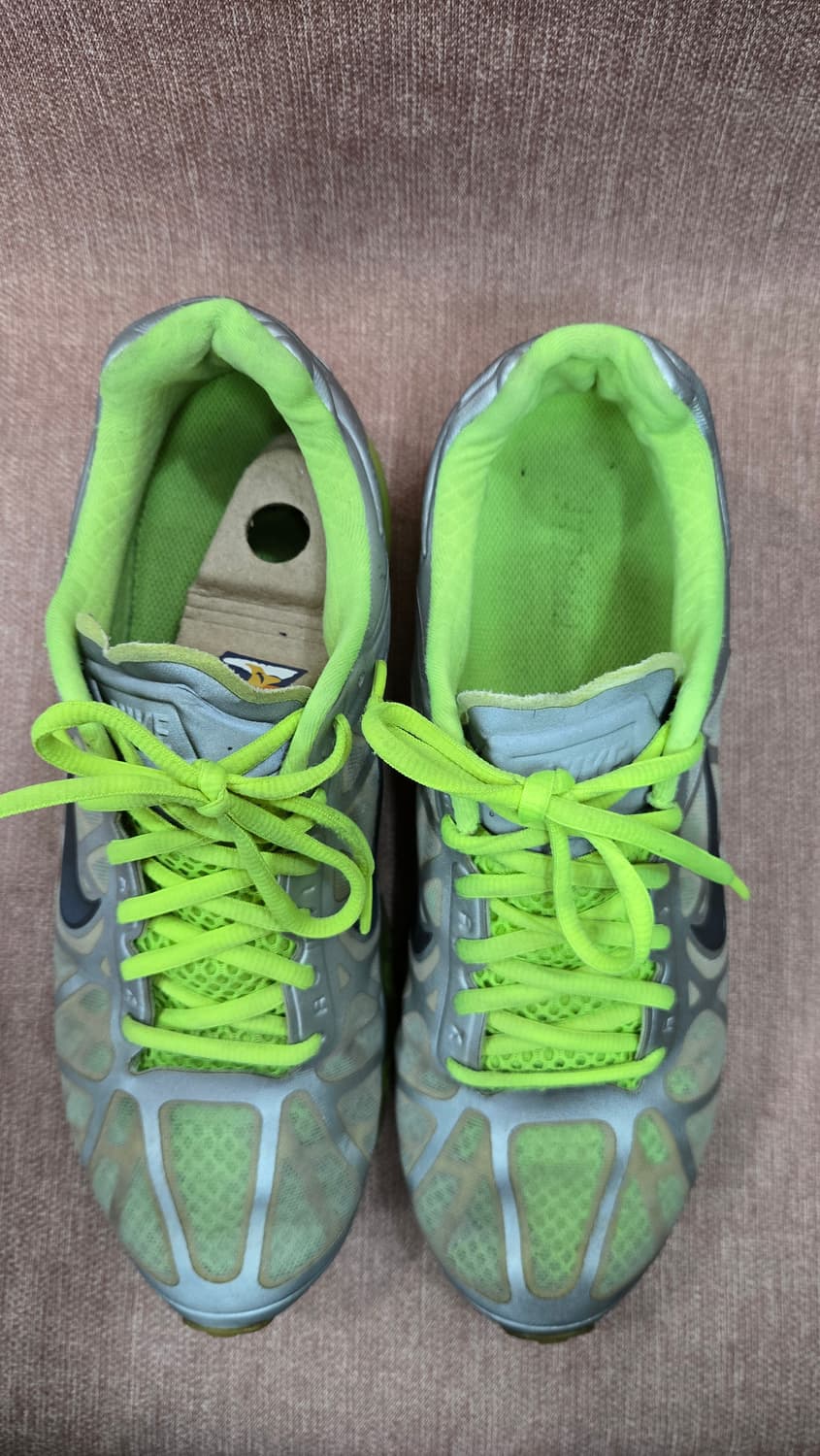 나이키275mm-  에어 맥스 멘스 45 메탈릭 실버 네온 볼트 그린 상품이미지1