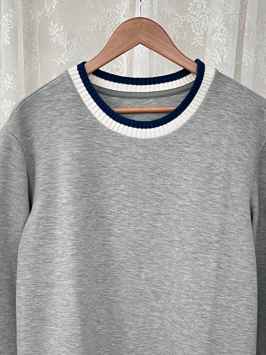 100) 시스템옴므 네오프렌 맨투맨 그레이 상품이미지3