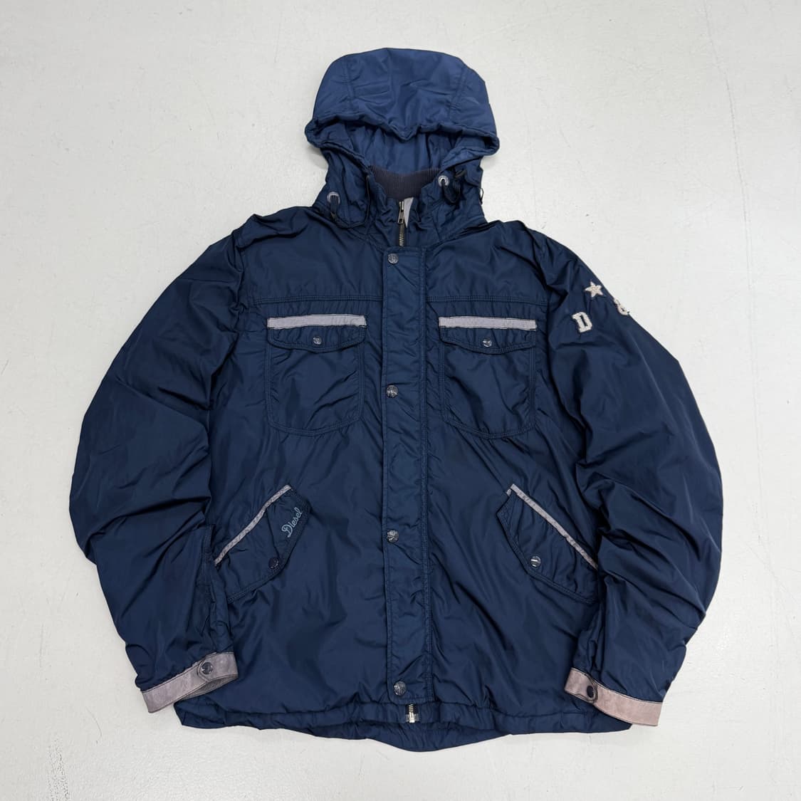 디젤 풀오버 나일론 레더도킹 바람막이 자켓 상품이미지2