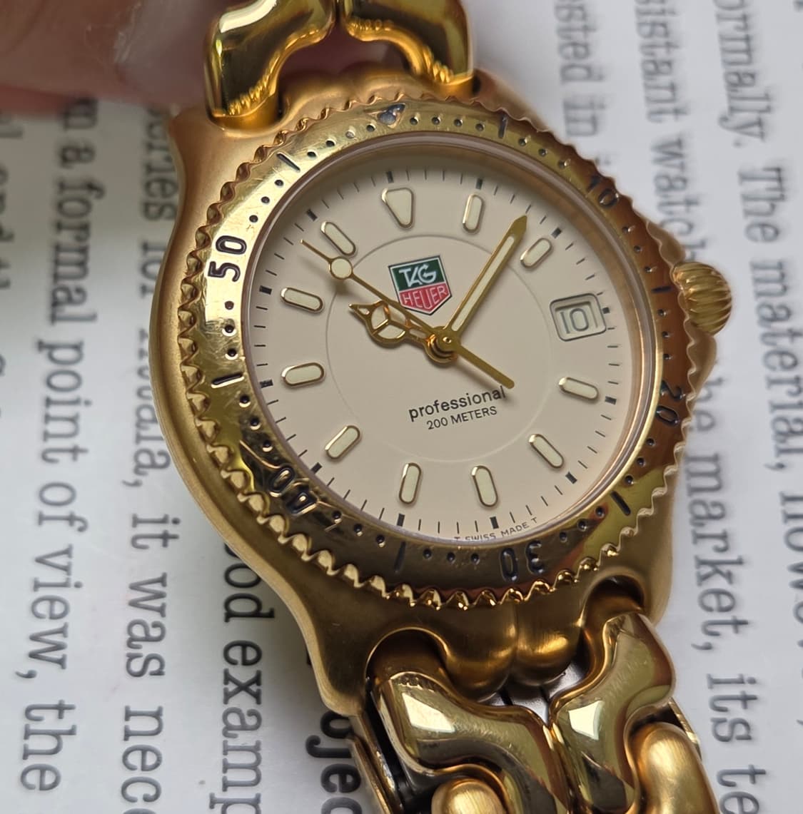 빈티지 태그호이어 셀(SEL) 프로페셔널 엘레강스 요구르트판 올금장 쿼츠 상품이미지10