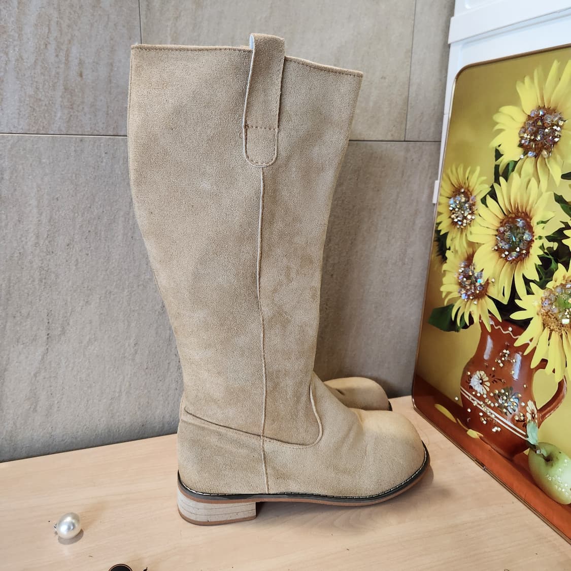 스웨이드 베이지 롱부츠 38 / 웨스턴 감성 / 240~245 상품이미지3