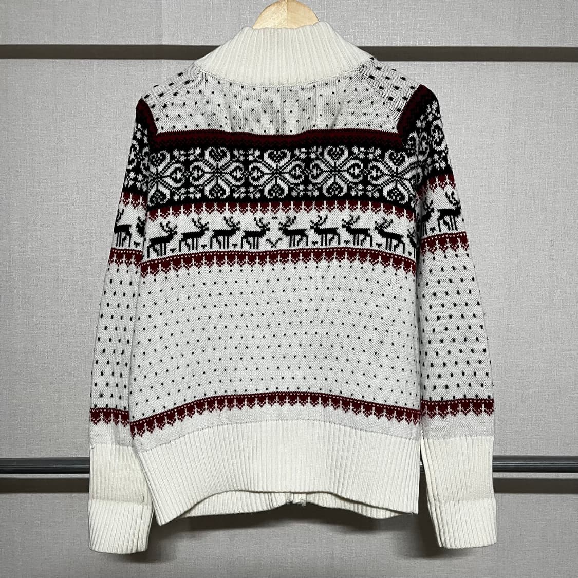 노르딕 사슴 패턴 니트 집업 가디건 L 상품이미지2