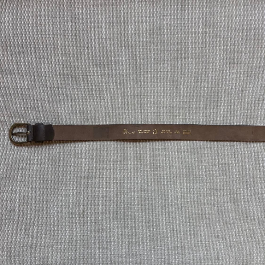 UK 다크 브라운 리얼 레더 브론즈 메탈 버클 벨트 (28-29) 상품이미지6