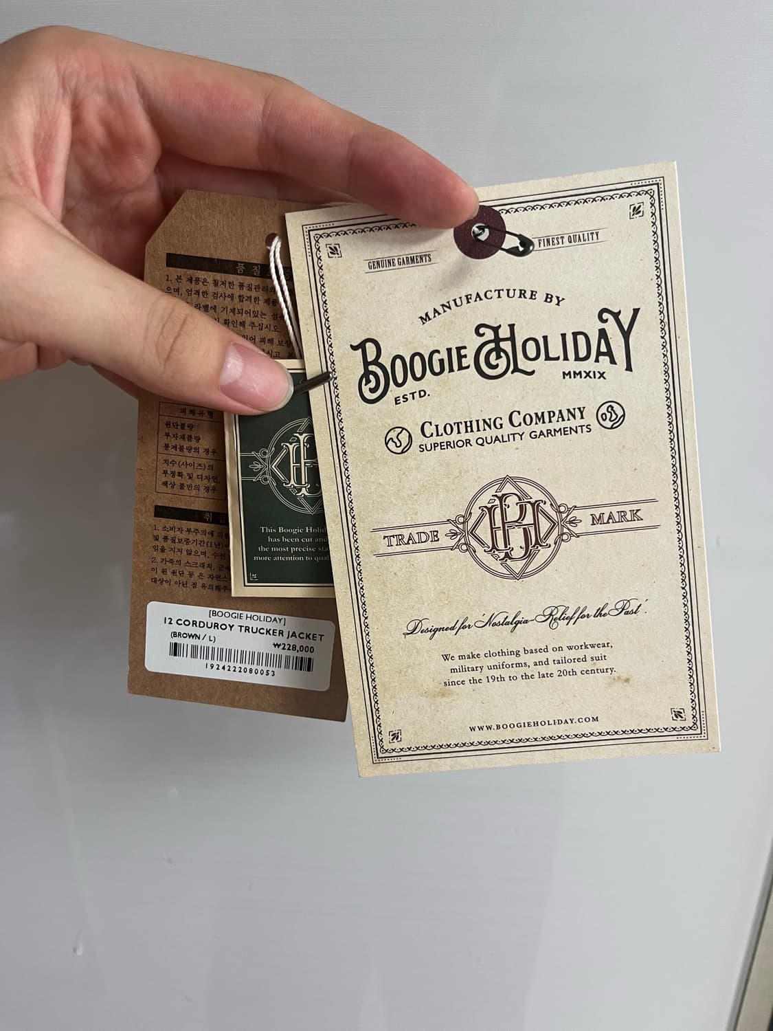 부기홀리데이 코듀로이 트러커 자켓 브라운(L) 상품이미지4