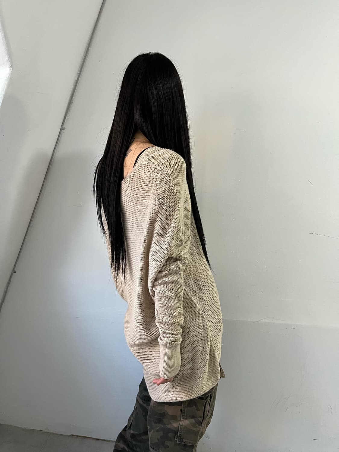 베이지 오버핏 니트 상품이미지7