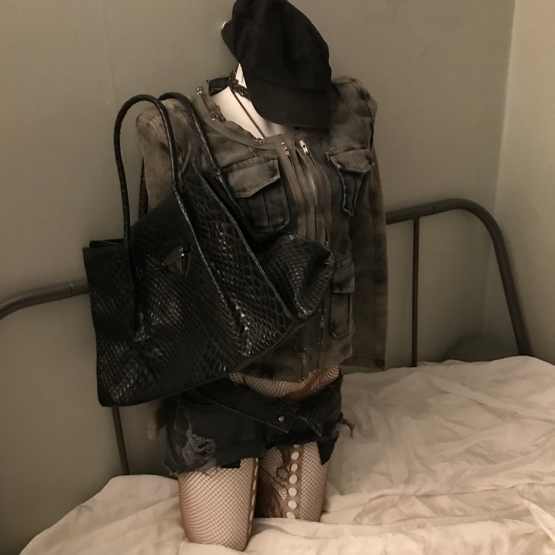 Vintage 빈티지 악어패턴 빅백 상품이미지5