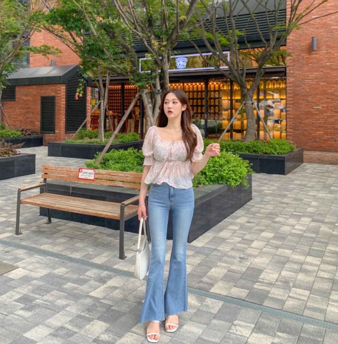 워너비뮤즈 하이웨스트 롱 부츠컷 데님 팬츠/나팔 청바지 상품이미지6