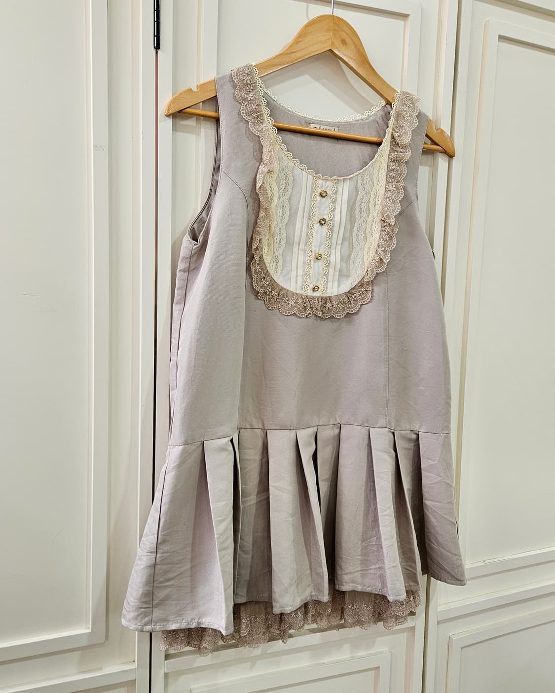 엑시즈팜(axes femme) 레이스 배색 플레어 원피스 상품이미지2