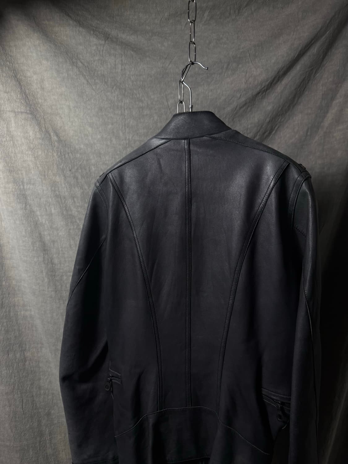 GalaabenD High Neck Leather Rider Jacket 상품이미지8