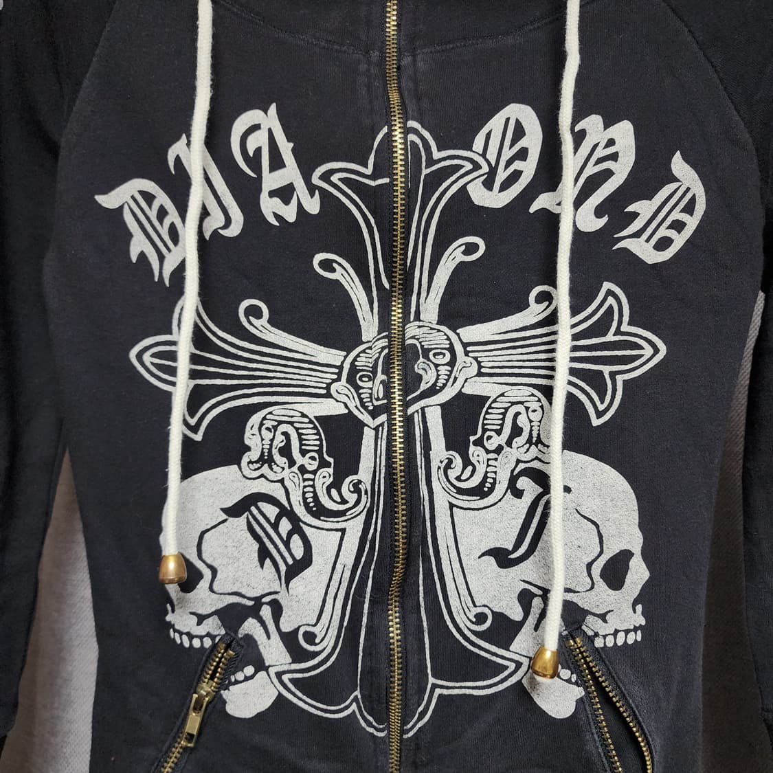 DIA Y2k Punk 다이아 락시크 스컬 롱 후드집업 상품이미지4