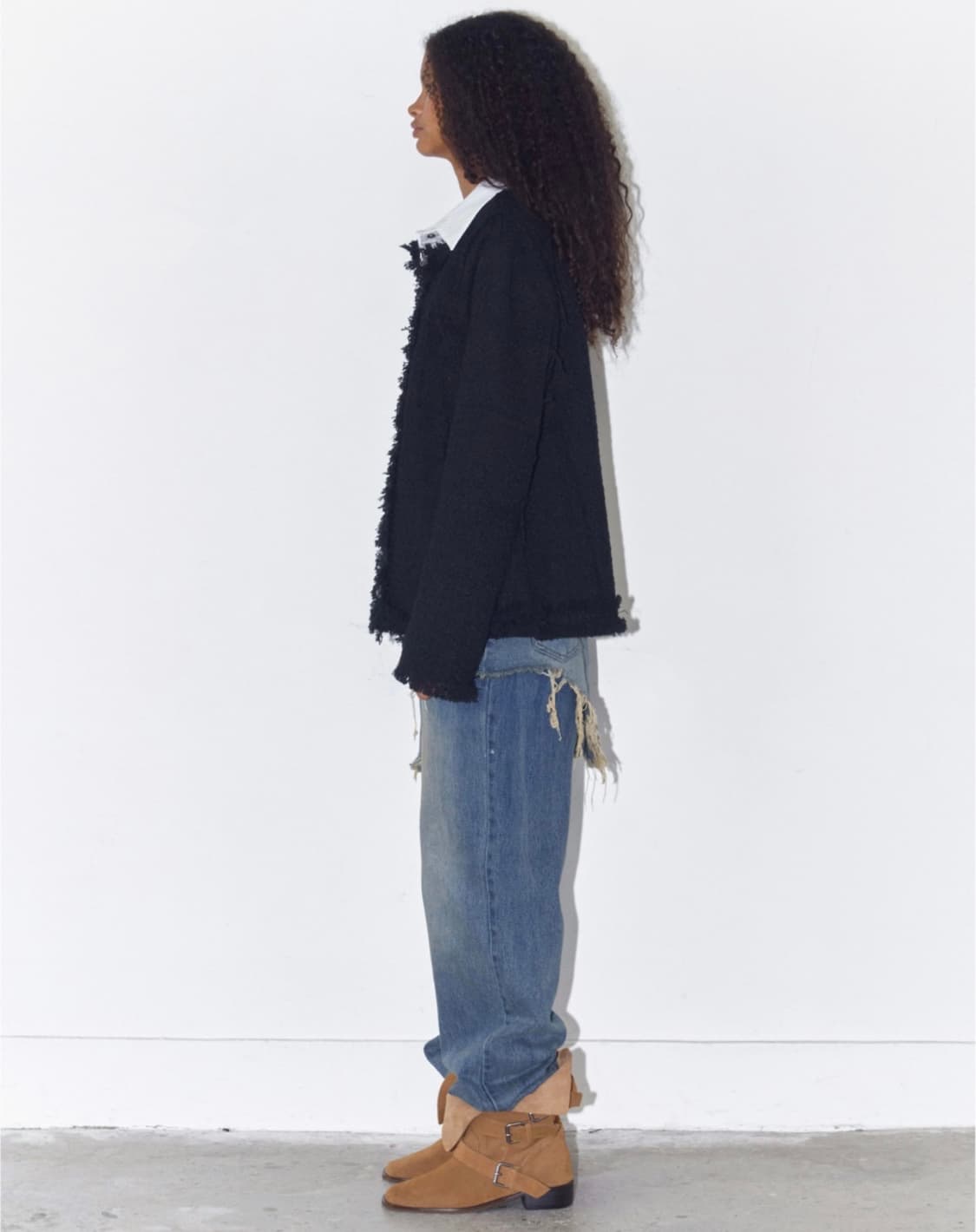 폴리수엠 프린지 트위드 자켓 상품이미지3