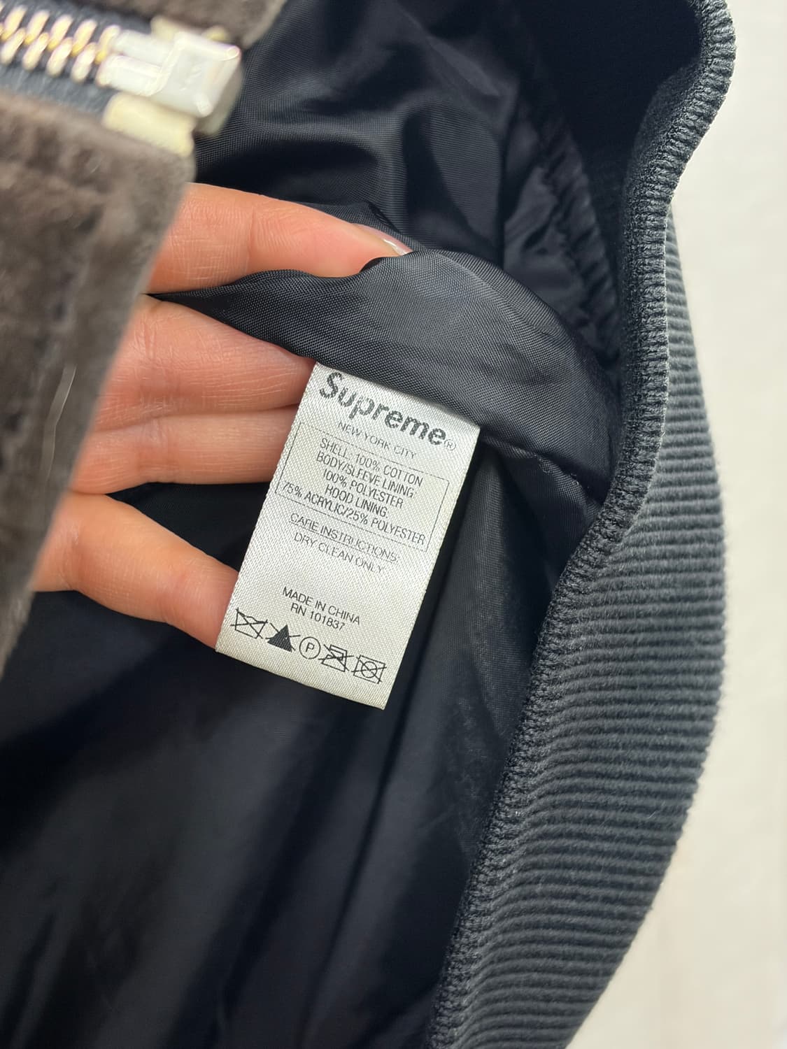 슈프림 14FW 벨벳 봄버 자켓 L 상품이미지5