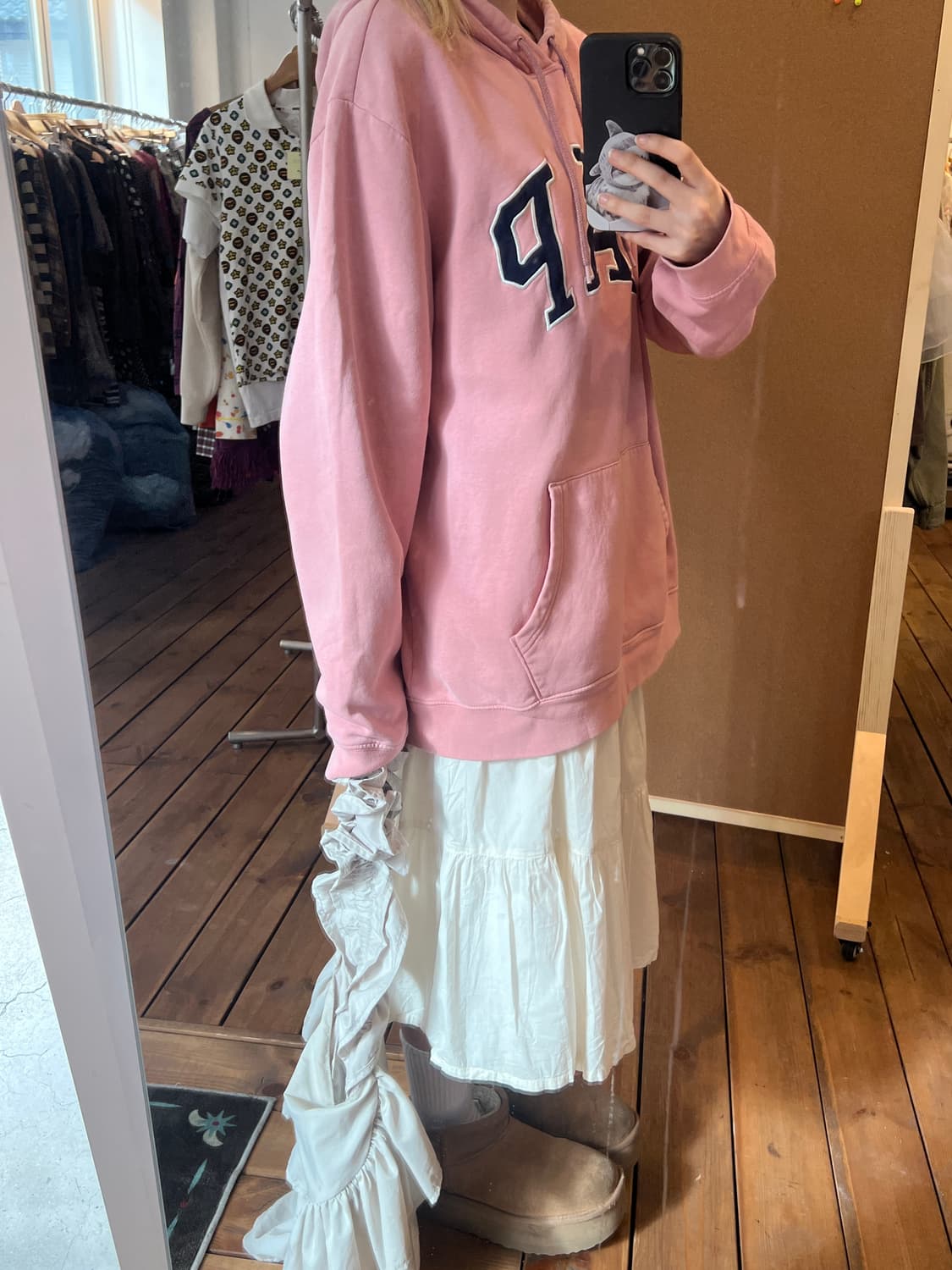 갭 딸기우유 기모 후드 상품이미지4