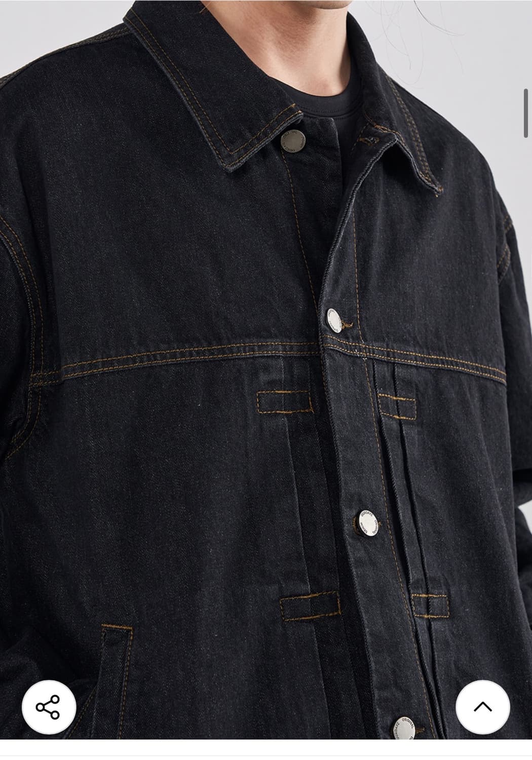 (새상품) (L) 아워데이즈 플리츠 생지 데님 트러커 자켓 [BLACK] 상품이미지5