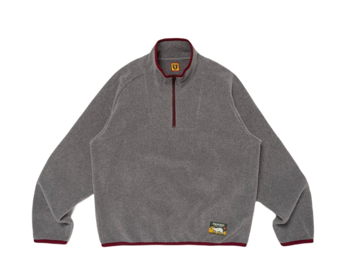 [L] 휴먼메이드 하프집업 후리스 그레이 상품이미지1