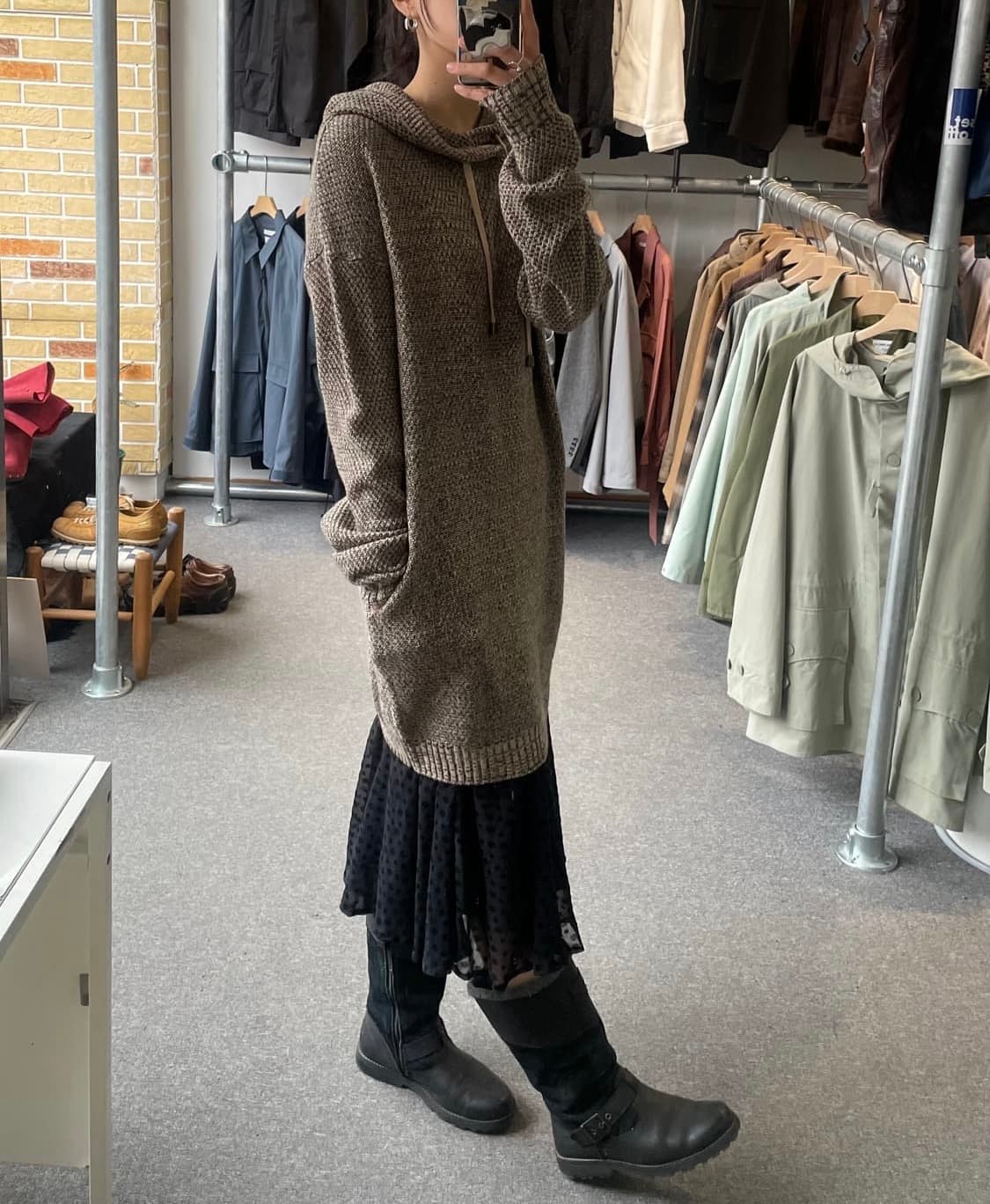 후드니트 원피스  상품이미지2