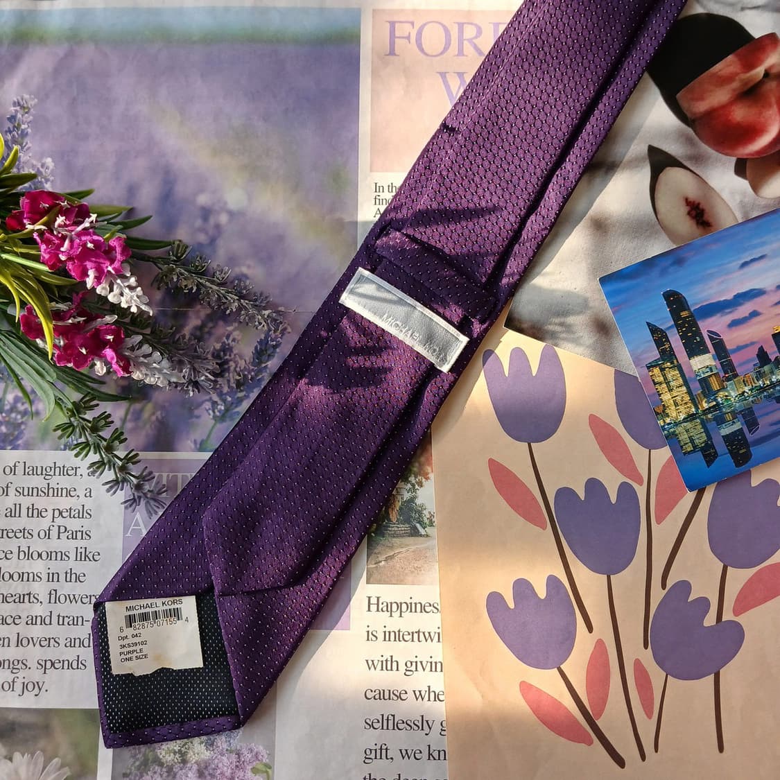 마이클 코어스 실크 솔리드 텍스처 넥타이 8.4cm 새상품 A19627
 상품이미지6