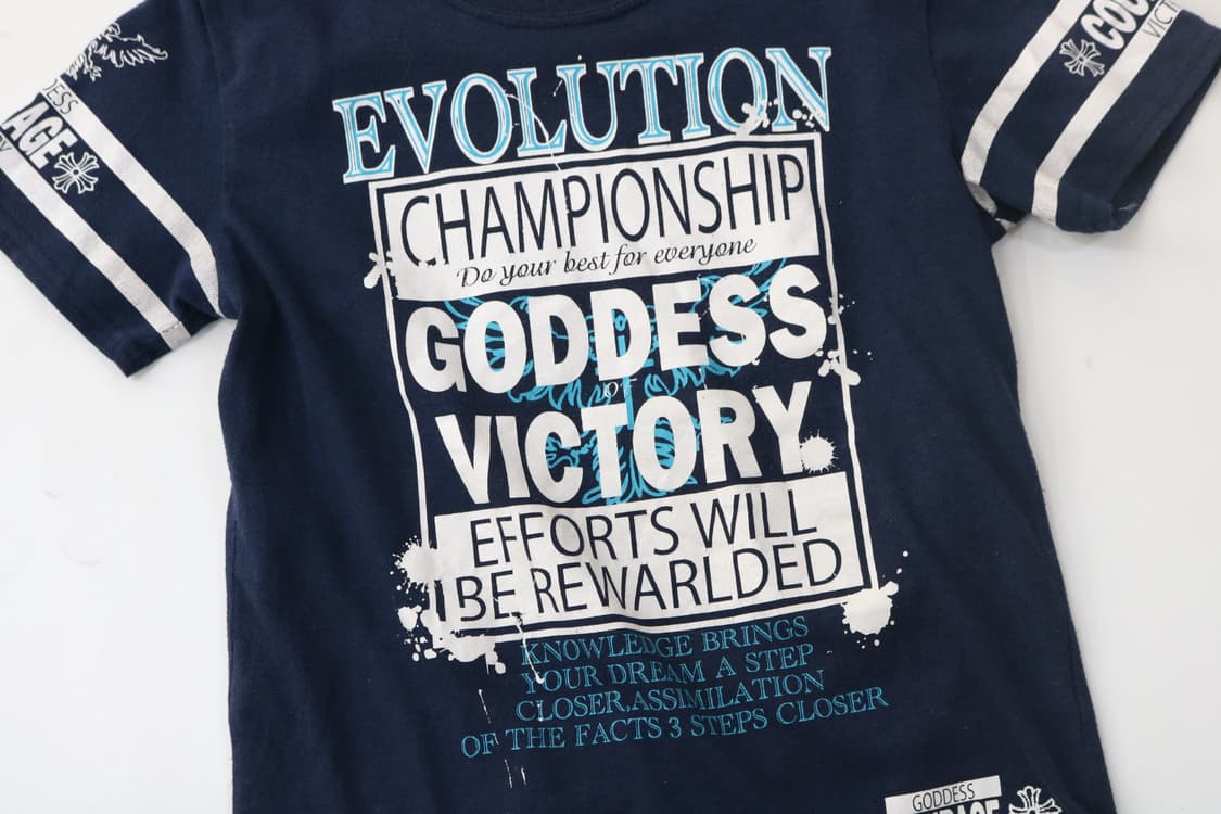 CISALPIN 시살핀 빈티지 그래픽 고딕 크로스 네이비 반팔 티셔츠 상품이미지3