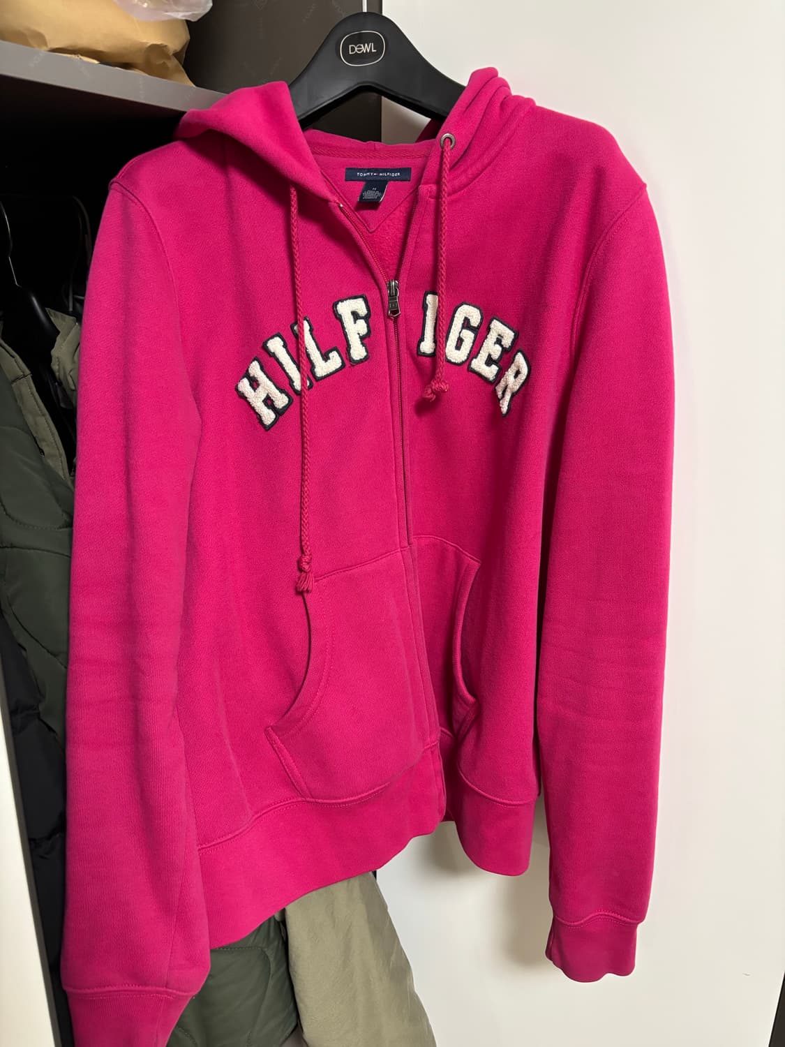 타미 힐피거 핫핑크 기모 후드 집업 상품이미지1