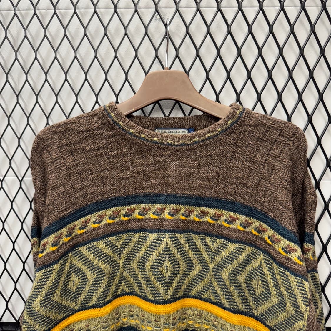 ITA VTG 노르딕 패턴 울 니트 스웨터 루즈핏 브라운 상품이미지3