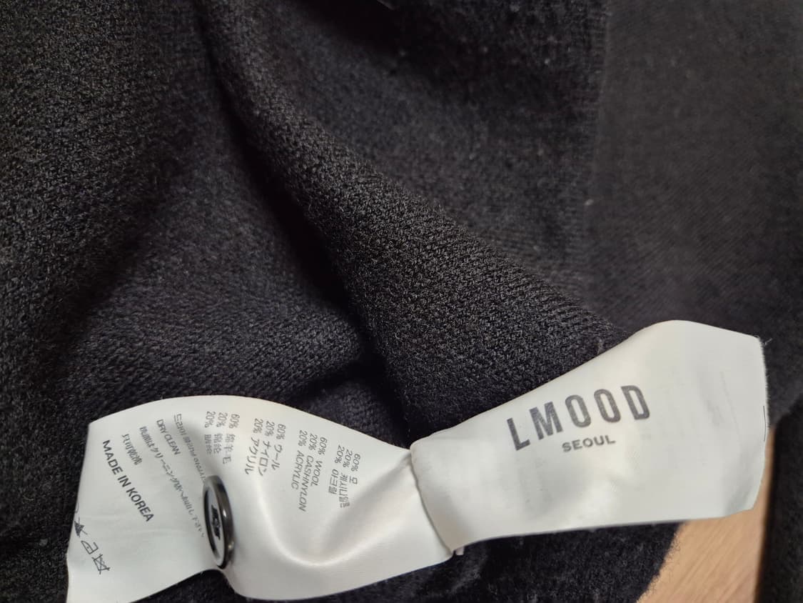 엘무드 세미오버 가디건 블랙 44 사이즈 상품이미지5