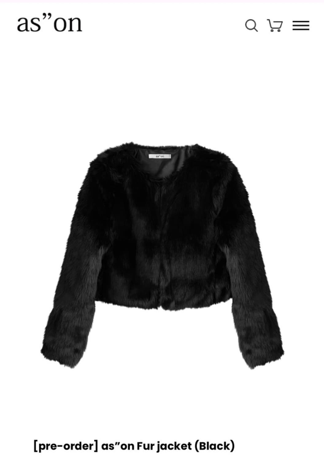 애즈온 퍼자켓 블랙 상품이미지1