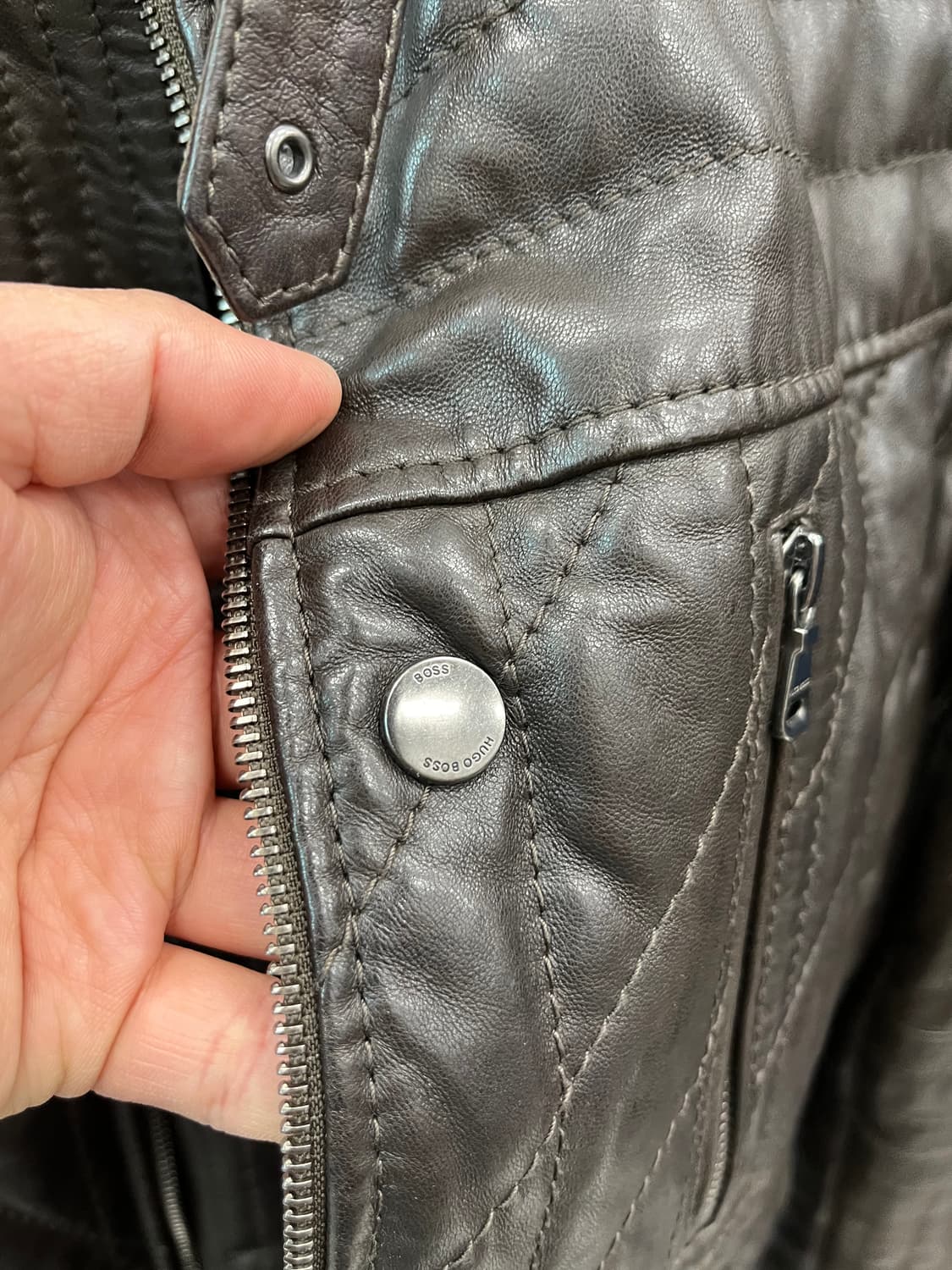 105) 보스 레더 퀼팅자켓  상품이미지8