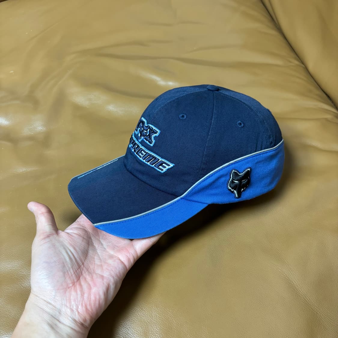 Supreme 슈프림 폭스 6패널 볼캡 모자 Fox Washed Navy 상품이미지4