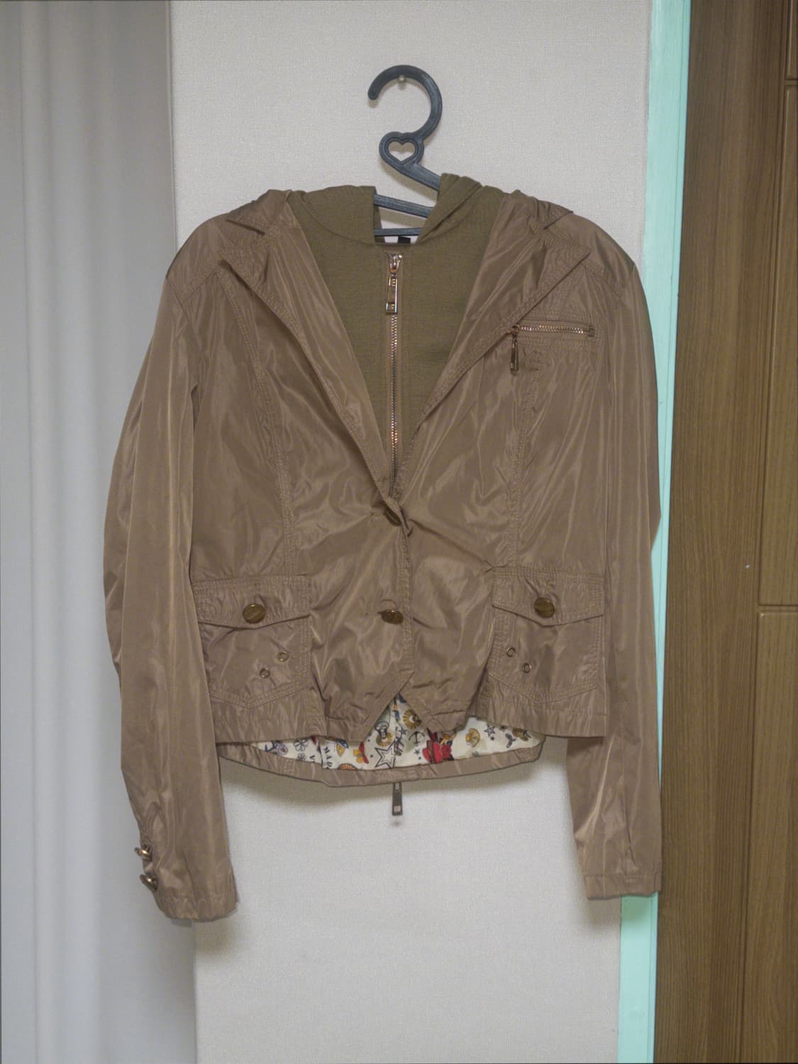 빈티지 y2k 갸루 곰돌이 큐빅 후드 집업 자켓 상품이미지2