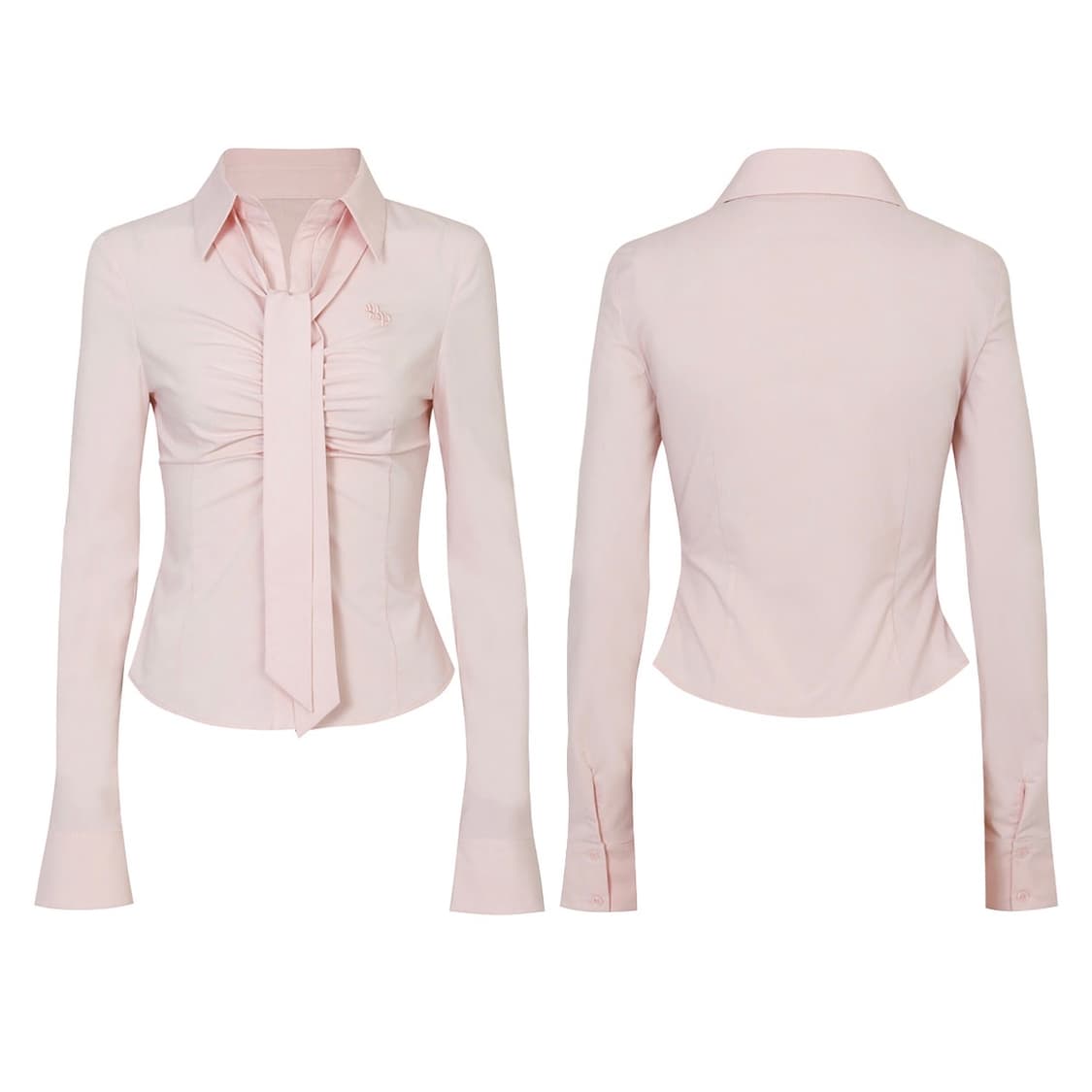 페인오어플레져 비비안 스카프 셔츠 핑크 상품이미지1