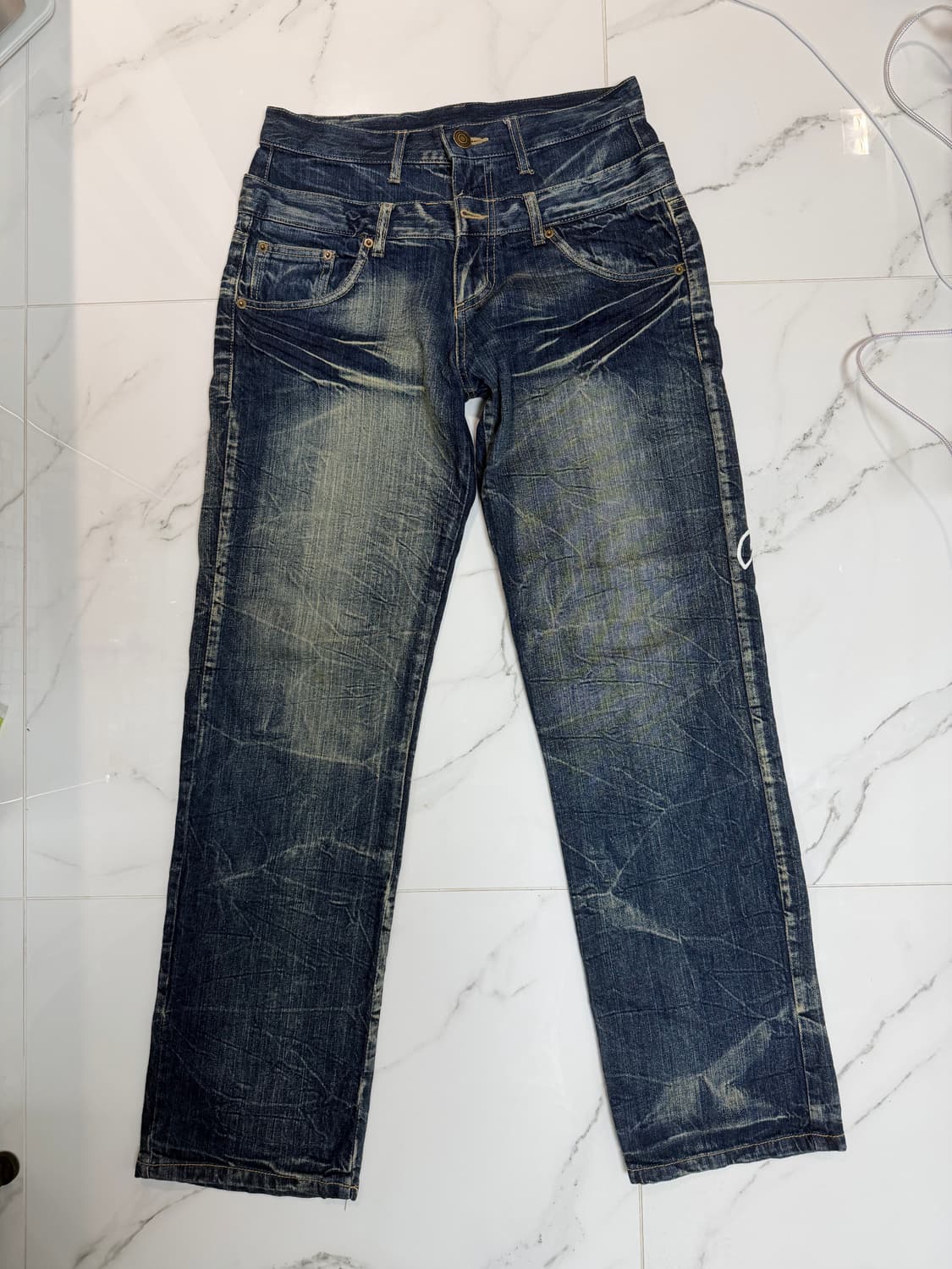 더블벨트 프린팅 진  상품이미지2