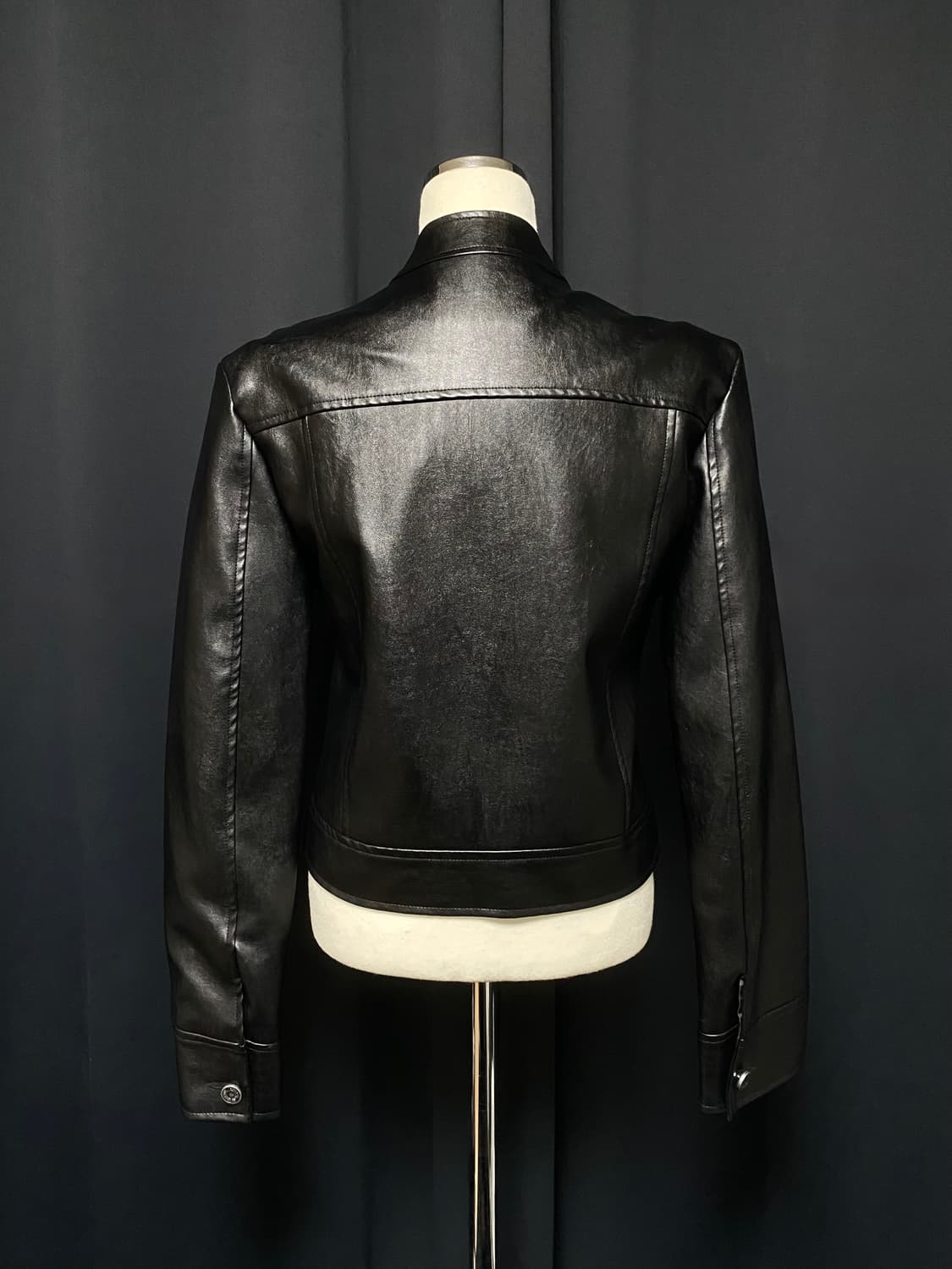 보헤미안서울 베이직 레더 자켓 블랙 상품이미지3