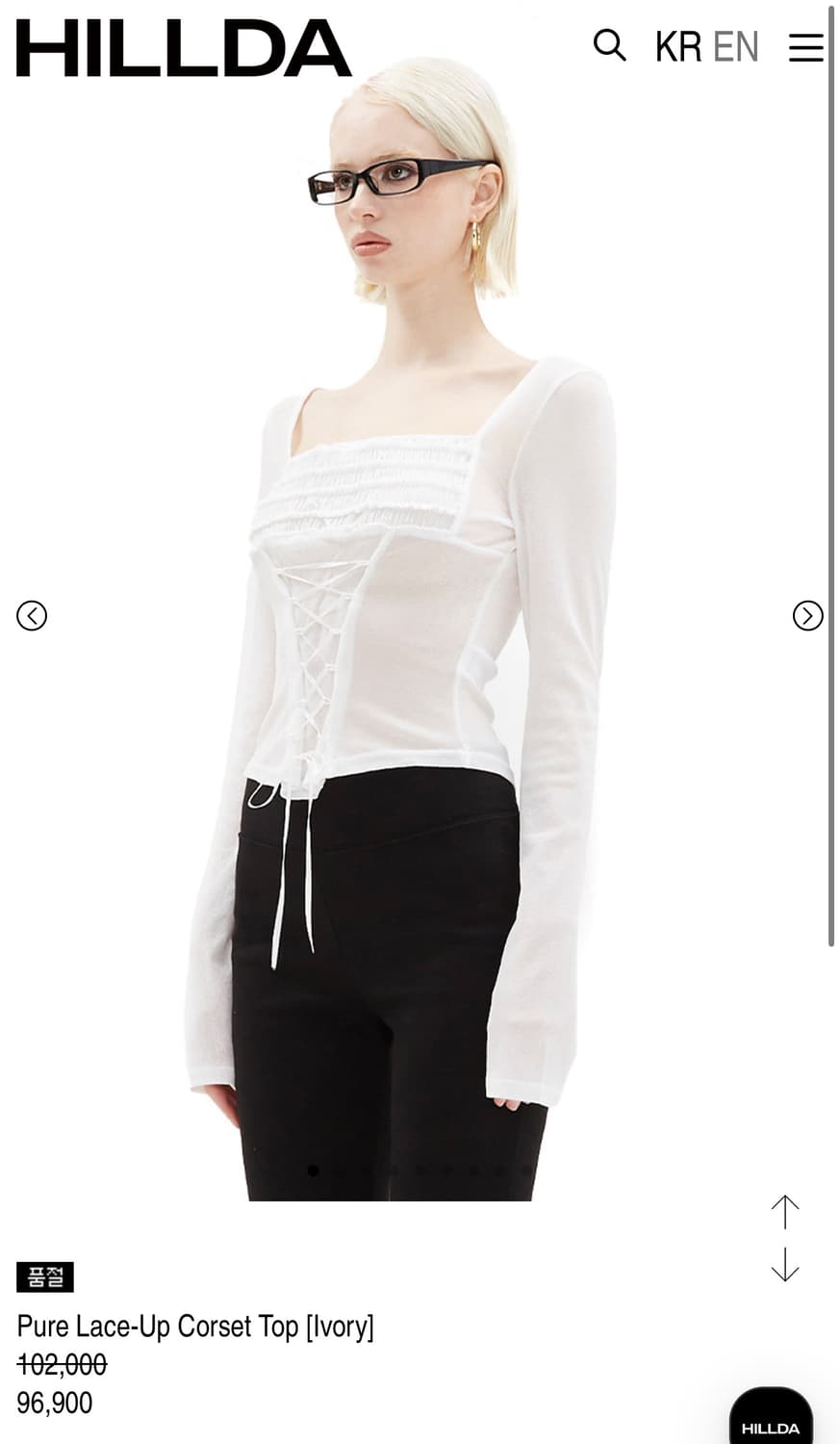 힐다 퓨어 레이스업 코르셋 탑 상품이미지1